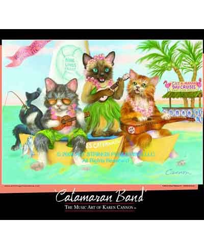 פוסטר Art Strings הציורים של קארן קאנון. CATAMARAN BAND