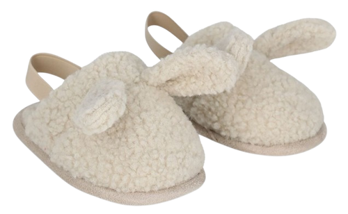 נעלי בית BUNNY מבד פופי רך, נעים ומחמם עם גומי - מידה 23