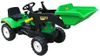 טרקטור פדלים לילדים עם כף קדמית עולה ויורדת ושילדת ברזל - ירוק
