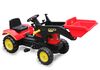טרקטור פדלים לילדים עם כף קדמית עולה ויורדת ושילדת ברזל - אדום