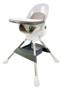 כסא אוכל מסתובב 360 לתינוק עם מגש אוכל כפול ו 3 מצבי הטיה VISION - אפור