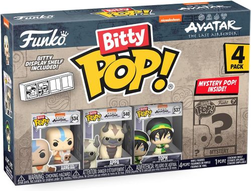 ביטי פופ! - מארז 3 דמויות + דמות בהפתעה Bitty POP! Avatar - אווטאר כשף האוויר האחרון - אנג, אפה, טוף ומיסטרי