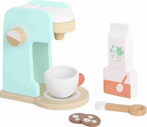מכונת קפה מעץ למשחקי דמיון 7 חלקים