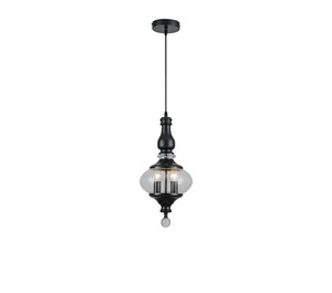 תלוי שחור קטן עתיק E14 2X40W