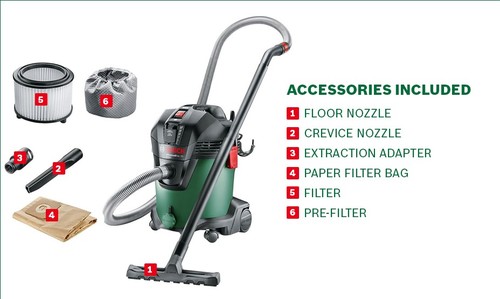 שואב אבק חשמלי יבש/רטוב ADVANCED VAC20 בוש Bosch