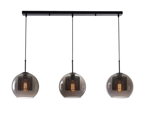 3 תלוי שחור על בסיס עתיק E27 3X60W