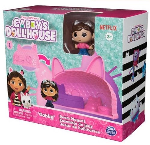 סט משחק מיני: חדר חתול עם דמות של גבי ו 3 אביזרי משחק