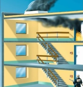 חלונות גג לשחרור עשן כולל מנוע תקני של חברת SOMFY