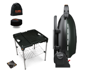 גריל גז נייד ירוק 600 O-GRILL כולל שולחן תיק נשיאה וכיסוי