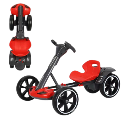 קרטינג מתקפל ממונע לילדים 12V ושלט - אדום