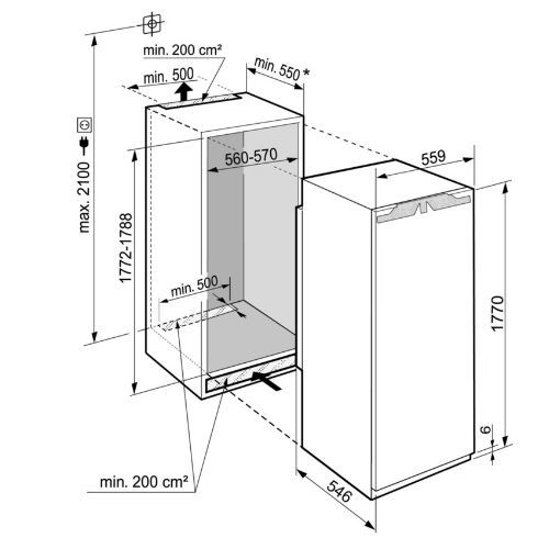 מקרר ‏ללא מקפיא Liebherr IRBe5120 ‏294 ‏ליטר ליבהר