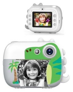 מצלמה דיגיטלית מדפיסה לילדים עם וידאו, מסך "2.4, צילום HD ו 3 סלילים להדפסה - דינוזאור