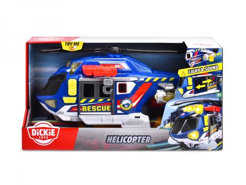 מסוק חילוץ והצלה עם אורות וצלילים, וו הרמה חשמלי, משגר צילצל ורוטורים מסתובבים