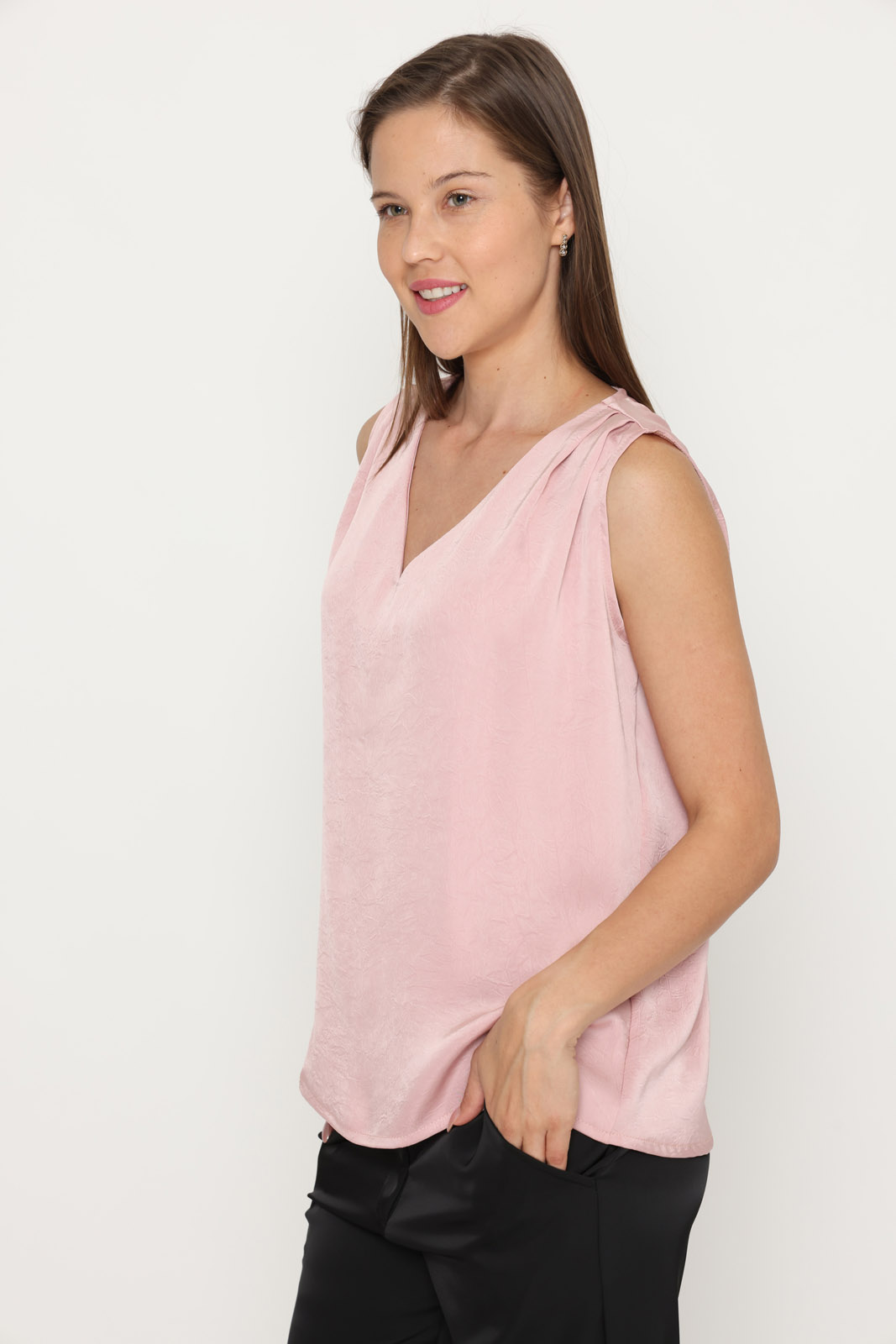 חולצת סאטן אילונה ורודה
