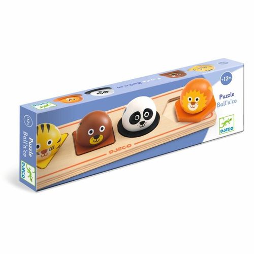  פאזל עץ חיות כדוריות לפעוטות דגם בול אנד קו של המותג Djeco  