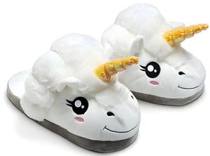 נעלי בית קסומות - חד קרן Unicorn Slippers מידות 42-35 - צבע לבן