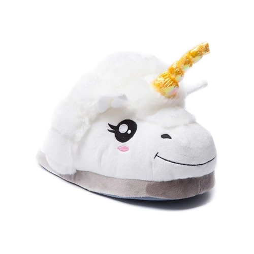 נעלי בית קסומות - חד קרן Unicorn Slippers מידות 42-35 - צבע לבן