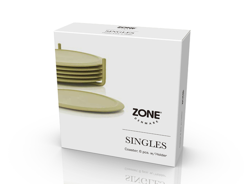 סט 6 תחתיות לכוסות עם מעמד Singles - ירוק כרישה