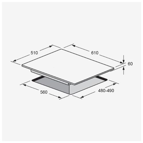 כיריים גז SOL S6GBM-855 זכוכית שחור