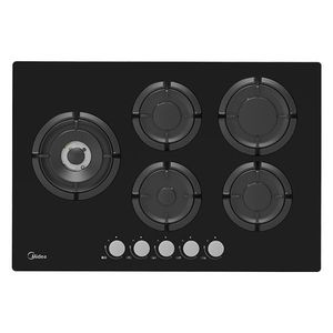 כיריים גז 75 ס"מ Midea 75GP503-B זכוכית שחורה