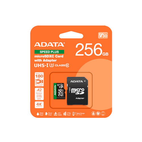 ADATA SPEED PLUS microSDXC UHS-I U3 Class 10 Card 256Gb