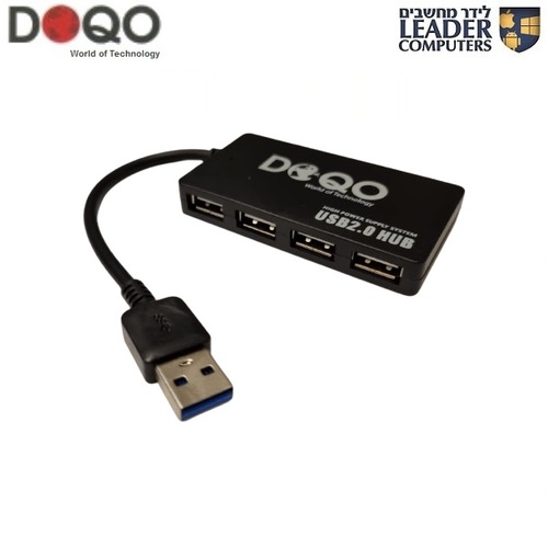 מפצל USB 2.0 ל-4 יציאות USB2.0 מבית DOQO