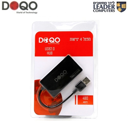 מפצל USB 2.0 ל-4 יציאות USB2.0 מבית DOQO