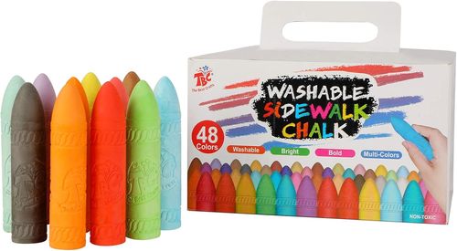 סט 48 גירים עבים לציור על המדרכה- גירי ג'מבו רחיצים לא רעילים