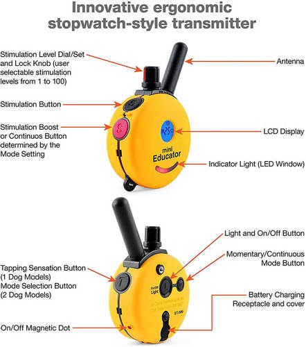 אי-קולר קולר אילוף נטען ET-300 Mini Educator לכלבים