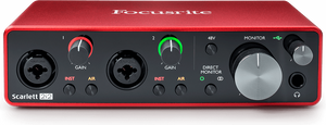 כרטיס קול Scarlett 18i8 G3 שתי כניסות מיקרופון איכותיות FOCUSRITE