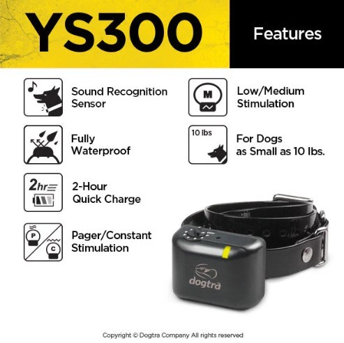 דוגטרה קולר נביחות YS300 לכלבים קטנים