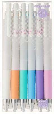  עט רולר ראש סיכה +לחצן 0.4 מ"מ - PILOT Juice UP בצבעי פסטל 6 בחבילה