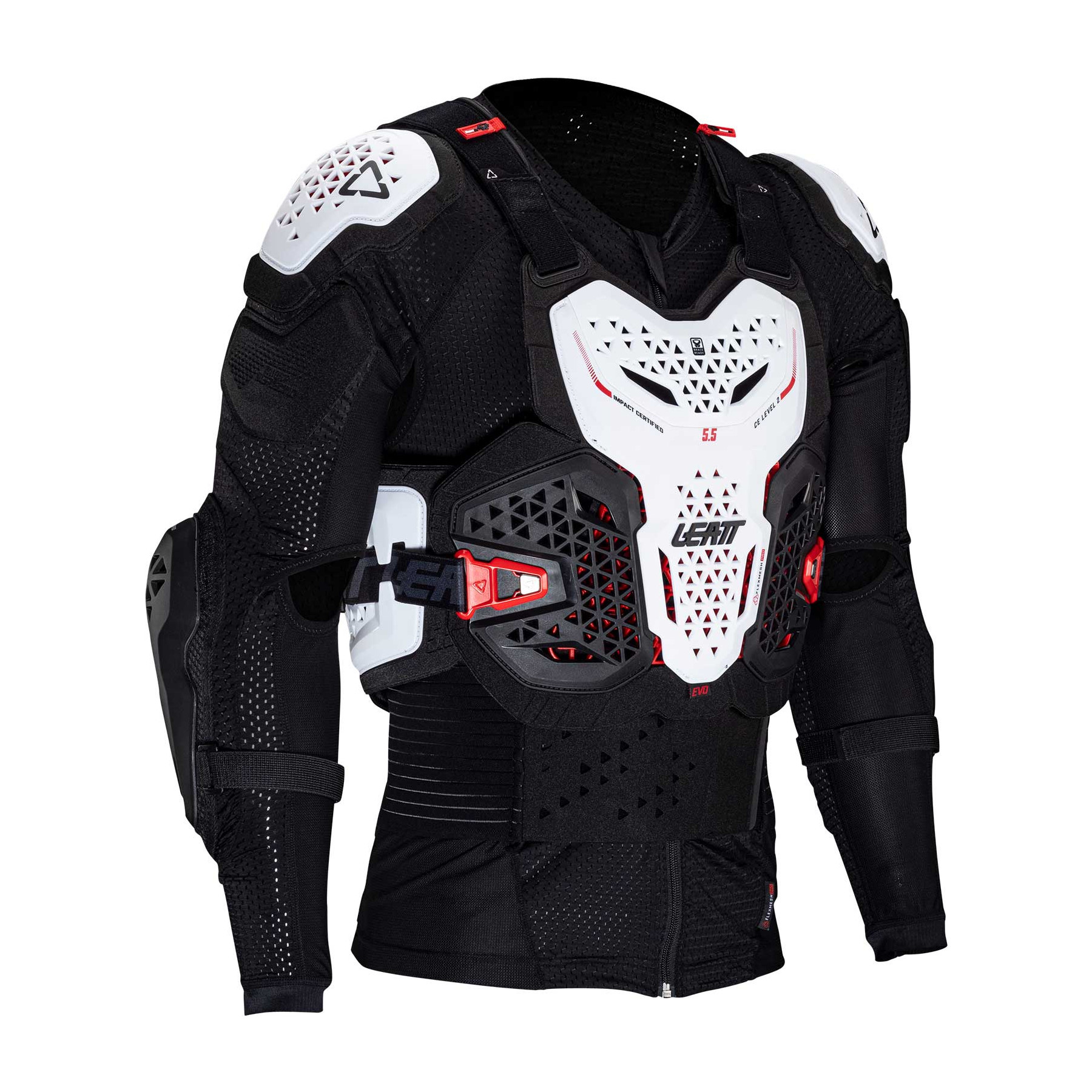 מגן גוף (חליפת לחץ) ליט 5.5 איבו לבן - LEATT 5.5 BODY PROTECTOR EVO