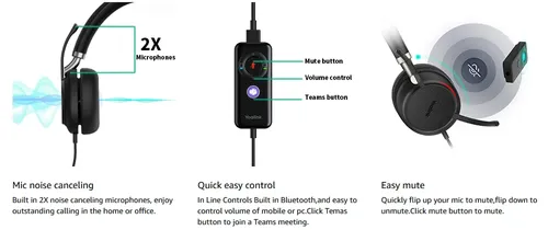 מערכת ראש (אוזניות) Yealink UH38 Dual UC-BAT USB 