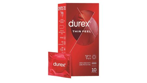 חפיסה של 10 קונדומי דורקס דקים להגברת התחושה Durex - Thin Feel