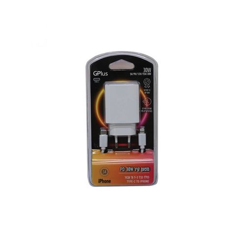 מטען קיר TYPE-C PD 30W+ כבל TYPE-C