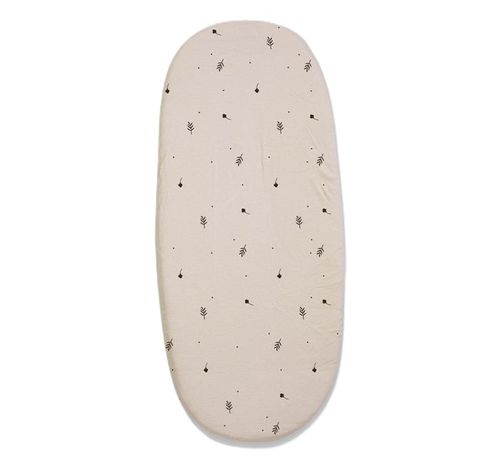 סדין 100% כותנה טריקו למזרן עגלת תינוק (אמבטיה) - קרם/עלים