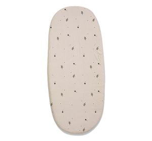 סדין 100% כותנה טריקו למזרן עגלת תינוק (אמבטיה) - קרם/עלים