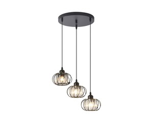 3 תלוי שחור עתיק על בסיס E27 3X60W
