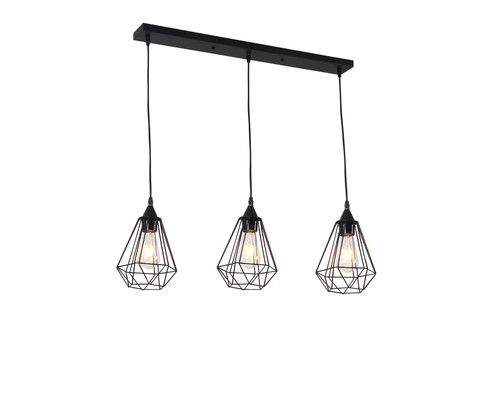 3 תלוי שחור עתיק E27 3X60W