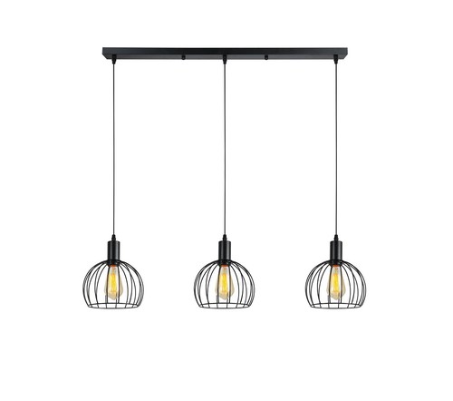 3 תלוי שחור עתיק על בסיס E27 3X40W