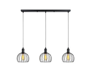 3 תלוי שחור עתיק על בסיס E27 3X40W