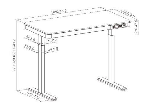 שולחן מתכוונן עמידה ישיבה Lumi S08-22D-SW
