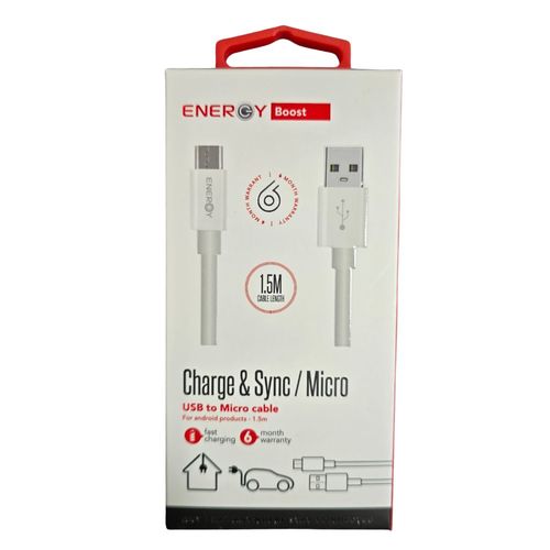 כבל סנכרון וטעינה Energy Boost USB TO Micro-USB