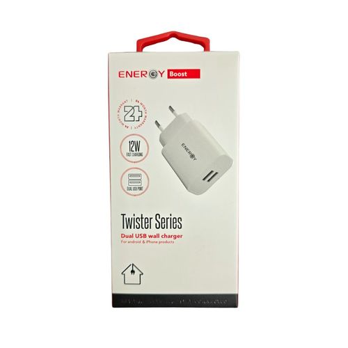 ראש מטען לבית עם 2 יציאות Energy - 12W USB