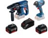 סט נטען 18V מברגת אימפקט + פטישון + 2 סוללות 4Ah מבית BOSCH