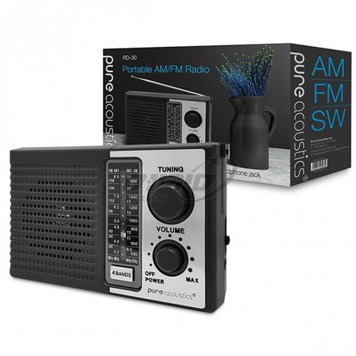 Pure Acoustics רדיו נייד FM/AM עם סוללה נטענת RD30