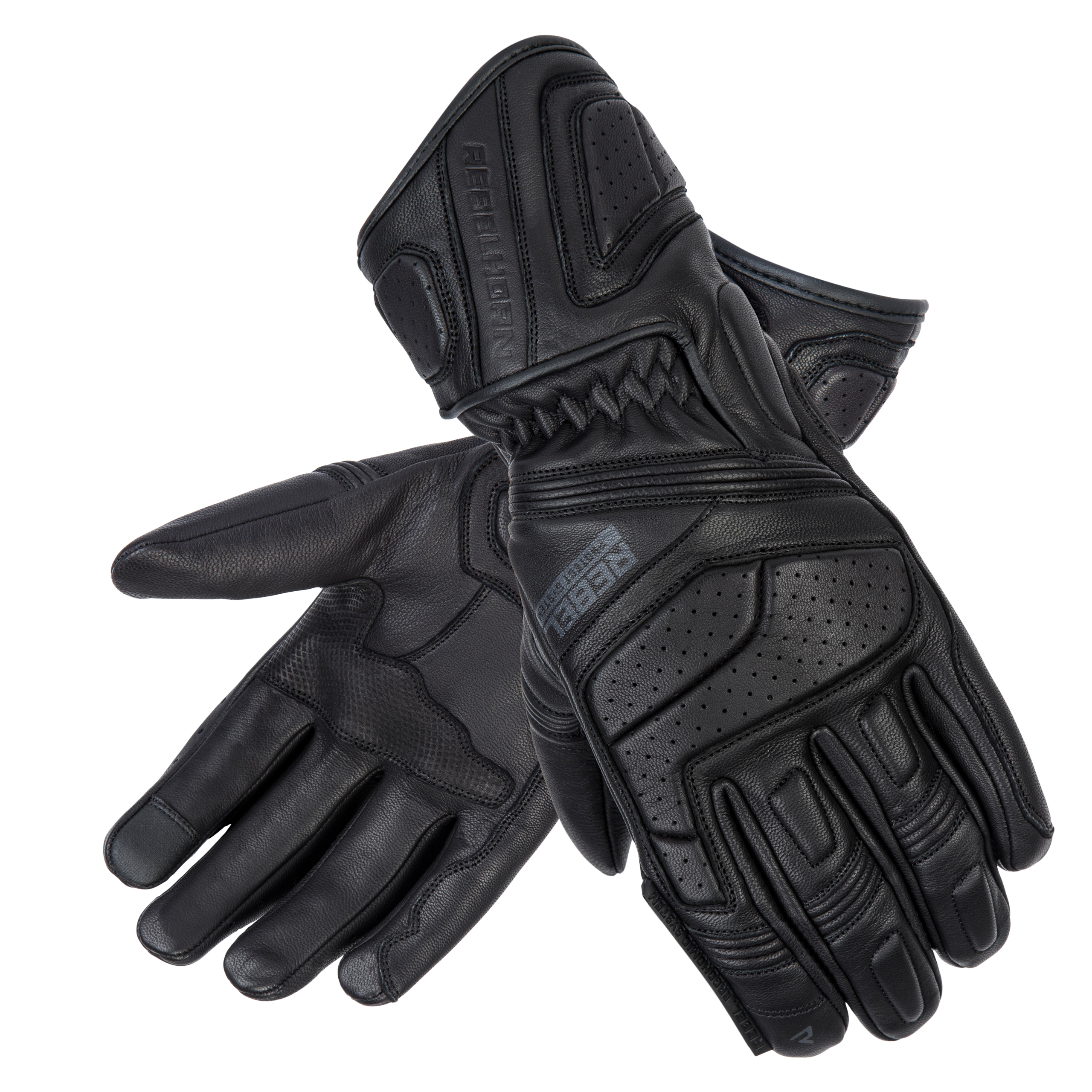 כפפות עור רבל הורן שחור - REBELHORN HIKE II GLOVES