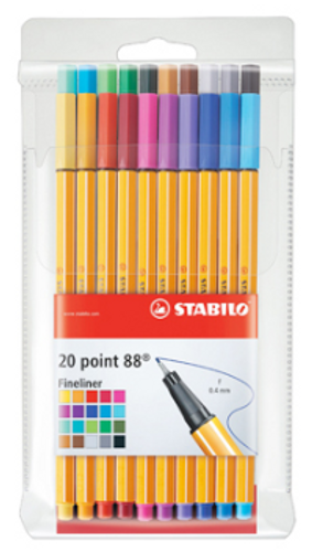  עטי לבד ראש סיכה סטבילו פויינט 88 stabilo point -סט 20 יחידות