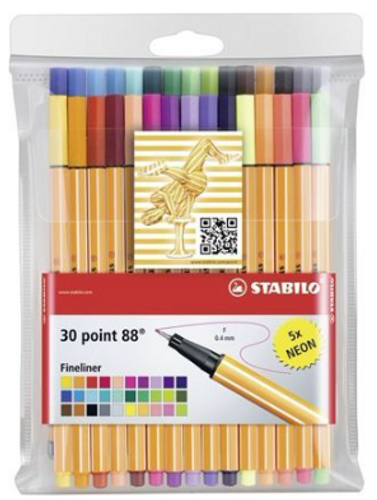  עטי לבד ראש סיכה סטבילו פויינט 88 stabilo point -סט 30 יחידות